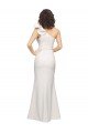 Affordable One Shoulder Long Full Length Formal Crepe Bridesmaid Dress / Prom Dress with Ruffles and Side Split UK