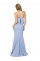 Affordable Strapless Full Length Formal Crepe Bridesmaid Dress / Prom Dress with Bodice Overlay UK