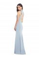 Affordable Halter Bow Neck Open Back Soft Full Length Trumpet Bridesmaid Dress / Prom Dress UK