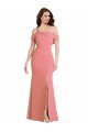 Affordable One Shoulder Draped Cuff Maxi Bridesmaid Dress / Prom Dress with Front Slit UK