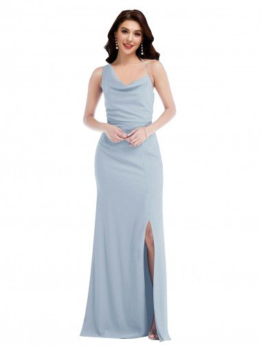 Affordable One Shoulder Draped Cowl Neck Maxi Bridesmaid Dress / Prom Dress UK