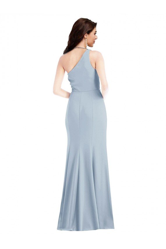 Affordable One Shoulder Draped Cowl Neck Maxi Bridesmaid Dress / Prom Dress UK