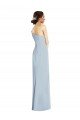 Affordable Asymmetrical Off the Shoulder Cuff Trumpet Formal Crepe Bridesmaid Dress / Prom Dress With Front Slit UK