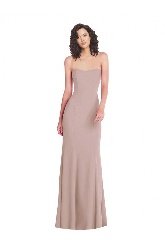 Affordable Strapless Princess Line Formal Crepe Mermaid Bridesmaid Dress / Prom Dress UK