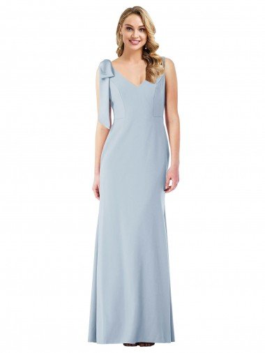 Affordable V-Back Bow Shoulder Trumpet Bridesmaid Dress / Prom Dress UK