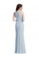 Affordable Halter Maxi Bridesmaid Dress / Prom Dress with Cascade Ruffle Slit UK