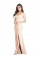 Affordable Seamed Bodice Crepe Trumpet Bridesmaid Dress / Prom Dress with Front Slit UK