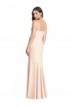 Affordable Seamed Bodice Crepe Trumpet Bridesmaid Dress / Prom Dress with Front Slit UK