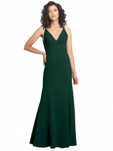 Affordable Form Fitting Stretch Formal Crepe A-Line Bridesmaid Dress / Prom Dress UK