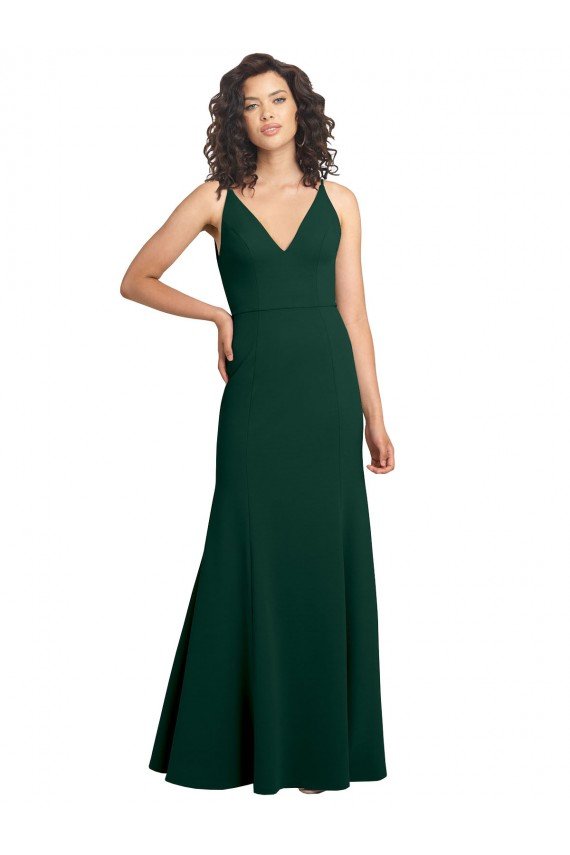 Affordable Form Fitting Stretch Formal Crepe A-Line Bridesmaid Dress / Prom Dress UK