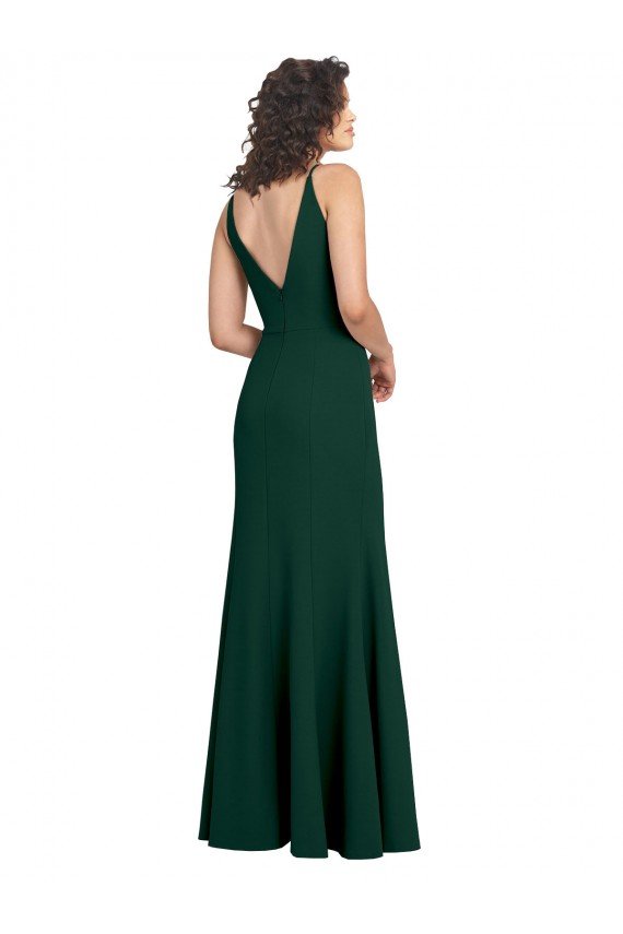 Affordable Form Fitting Stretch Formal Crepe A-Line Bridesmaid Dress / Prom Dress UK