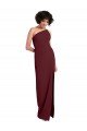 Affordable Sleek One Shoulder Long Formal Crepe Bridesmaid Dress / Prom Dress with Daring Slit UK