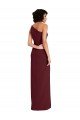 Affordable Sleek One Shoulder Long Formal Crepe Bridesmaid Dress / Prom Dress with Daring Slit UK