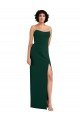 Affordable Scooped Strapless Neckline Formal Crepe Bridesmaid Dress / Prom Dress with Side Slit UK