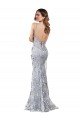 Affordable Silver V-Neckline Backless Floral Patterned Sequin Formal Bridesmaid Dress / Prom Dress UK