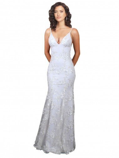 Affordable V-Neckline Backless Floral Patterned Sequin Formal Bridesmaid Dress / Prom Dress UK