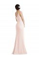 Affordable Skinny Strap Deep V-Neck Trumpet Formal Crepe Bridesmaid Dress / Prom Dress with Front Slit UK