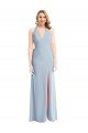 Affordable Plunge Neck Halter Backless Trumpet Bridesmaid Dress / Prom Dress with Front Slit UK