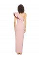 Affordable Full Length One Shoulder Formal Crepe Bridesmaid Dress / Prom Dress with Side Leg Split UK