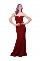 Affordable Long Full Length Sweetheart Slim Formal Crepe Bridesmaid Dress / Prom Dress with Strapless Bodice UK