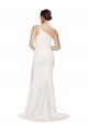 Affordable Long Sweep Train Crepe Bridesmaid Dress / Prom Dress with Side Split and One Strap UK