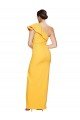 Affordable One Shoulder Floor Length Formal Crepe Bridesmaid Dress / Prom Dress with Thigh High Split UK