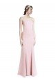 Affordable Square Neck Criss Cross Open Back Slim Crepe Bridesmaid Dress / Prom Dress with Spaghetti Straps UK