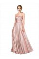 Affordable Long Plated Strapless Sweetheat Formal Stretch Satin Bridesmaid Dress / Prom Dress UK