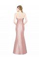 Affordable Long Strapless Formal Stretch Satin Bridesmaid Dress / Prom Dress with Pleats and Low Back UK