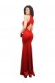 Affordable Halter Neck keyhole Front Back Long Formal Stretch Satin Bridesmaid Dress / Prom Dress UK