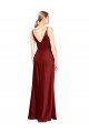 Affordable Full Length Long Formal Stretch Satin Slip Bridesmaid Dress / Prom Dress V-Back UK