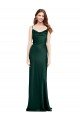 Affordable Fitted Cowl Neck Long Formal Stretch Satin Slip Bridesmaid Dress / Prom Dress with V-Back UK