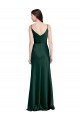 Affordable Fitted Cowl Neck Long Formal Stretch Satin Slip Bridesmaid Dress / Prom Dress with V-Back UK