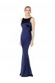 Affordable Sheath High Neck Formal Stretch Satin Bridesmaid Dress / Prom Dress Low Back UK