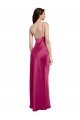 Affordable V-Neck Spaghetti Straps Slim Formal Stretch Satin Bridesmaid Dress / Prom Dress with Low Scoop Back UK