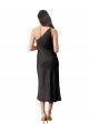 Affordable Sleek One Shoulder Midi Length Short Cocktail Formal Stretch Satin Slip Bridesmaid Dress / Prom Dress UK