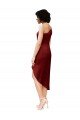 Affordable One Shoulder Cocktail Midi Length Short Formal Stretch Satin Wrap Style Bridesmaid Dress / Prom Dress UK