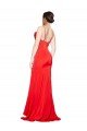 Affordable Low Back Cowl Neck Formal Stretch Satin Bridesmaid Dress / Prom Dress with High Side Slit UK