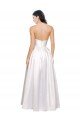 Affordable Full Length Strapless V-Cutout Formal Stretch Satin Bridesmaid Dress / Prom Dress UK