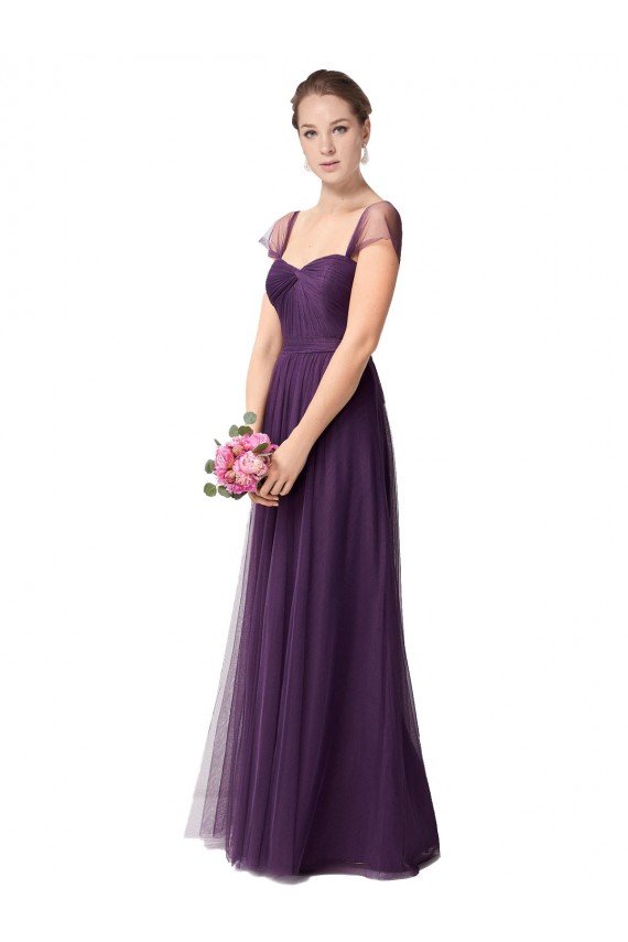 Affordable Full Length Long Tulle Bridesmaid Dress with Sweetheart Neckline UK