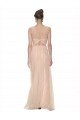 Affordable Long Tulle Bridesmaid Dress with Illusion Neck UK
