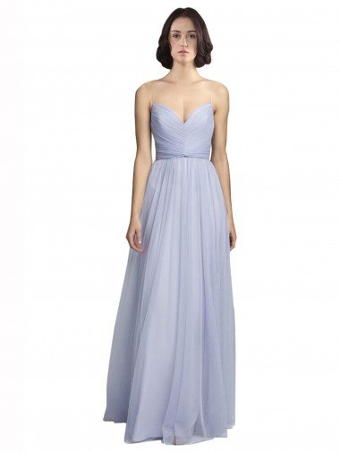 Affordable Spaghetti Strap Tulle Bridesmaids Dress with Ruched Bodice UK