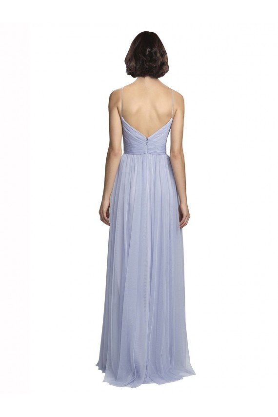 Affordable Spaghetti Strap Tulle Bridesmaids Dress with Ruched Bodice UK