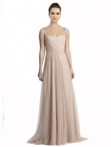 Affordable Sweetheart A-Line Tulle Draped Bridesmaid Dress UK