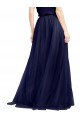 Affordable Long A-Line High Neck Halter Tulle Bridesmaid Dress UK