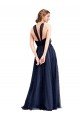 Affordable Floor Length Long Halter Pleated Tulle Bridesmaid Dress UK