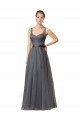 Affordable Sweetheart Long Tulle Bridesmaid Dress with Sash UK