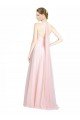 Affordable Ruched Sweetheart Neckline A-Line Tulle Bridesmaid Dress with Tie Open Back UK