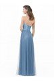 Affordable Long Strapless Bridesmaid Dress with Soft Tulle Overlay UK