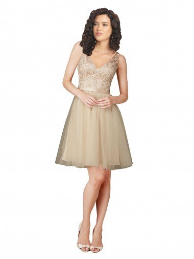 Affordable Tulle Bridesmaid Dress with Embroidery and Beading UK